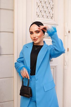 Kadın Manşet Püsküllü Ceket Pantolon Takım