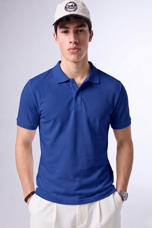 Erkek Günlük Kısa Kollu Basic Lacivert Polo Yaka Tişört