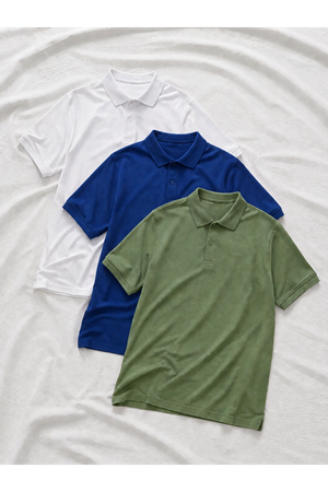 3 Adet Erkek Trend Kısa Kollu Basic Polo Yaka Tişört