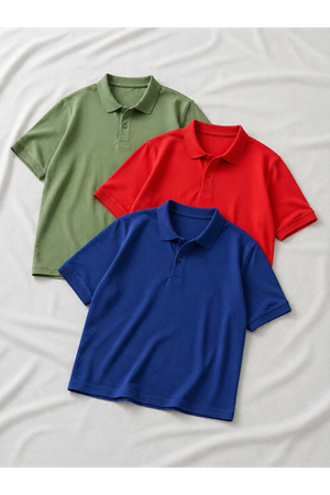 3 Adet Erkek Trend Kısa Kollu Basic Polo Yaka Tişört