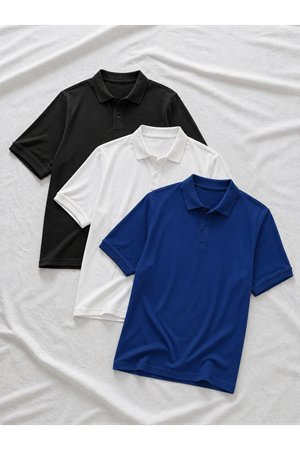 3 Adet Erkek Trend Kısa Kollu Basic Polo Yaka Tişört