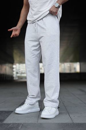 Erkek Trend Baskılı Jogger A.Gri Baggy Eşofman Altı