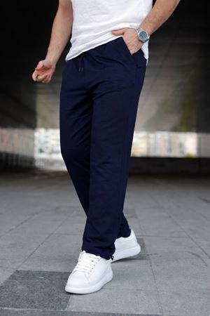 Erkek Trend Baskılı Jogger Lacivert Baggy Eşofman Altı
