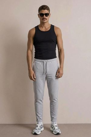 Erkek Basic Trend Bel Lastikli A.Gri Bol Pantolon