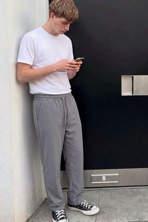 Erkek Comfort Fit Bol Paça Antrasit Baggy Pantolon