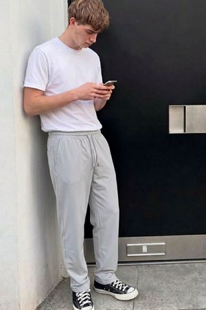 Erkek Comfort Fit Bol Paça A.Gri Baggy Pantolon
