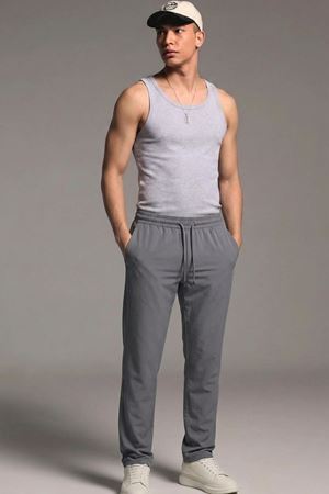 Erkek Esnek Casual Antrasit Baggy Pantolon