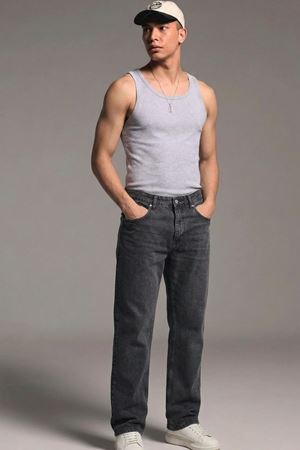 Erkek Relaxed Fit  5 Cepli Füme Kot Pantolon