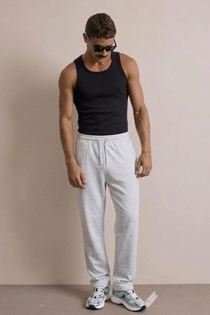 Erkek Günlük Regular Fit Baskılı A.Gri Eşofman Altı
