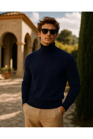 Erkek Kışlık Slim Fit K.Lacivert Kazak