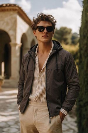 Erkek Trend Casual Astarlı Kahve Yağmurluk & Rüzgarlık