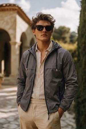 Erkek Trend Casual Astarlı K.Gri Yağmurluk & Rüzgarlık