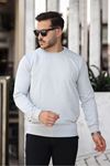 Erkek Kompakt Pamuklu Slim Fit Sweatshirt A.GRİ