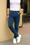 Erkek Jeans Slim Fit Likralı Denim Mavi Kot Pantolon