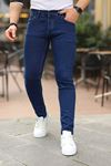 Erkek Jeans Slim Fit Likralı Denim Lacivert Kot Pantolon