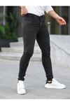 Erkek Jeans Slim Fit Likralı Denim Füme Kot Pantolon