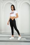 Kadın Skinny Yüksek Bel Bilek Boy Dar Paça Likralı Pantolon