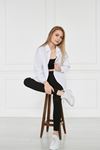 Kadın Oversize Uzun Basic Beyaz Gömlek