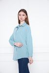 Kadın Oversize Uzun Basic Açık Mavi Gömlek