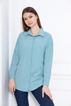 Kadın Oversize Uzun Basic Açık Mavi Gömlek