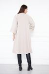 Kadın Trend Oversize Uzun Kol Şık Gri Kaşe Panço