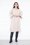 Kadın Trend Oversize Uzun Kol Şık Gri Kaşe Panço