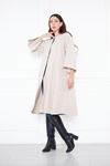 Kadın Trend Oversize Uzun Kol Şık Gri Kaşe Panço