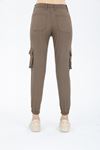 Kadın Jogger Paça Lastikli Kargo Cepli Gabardin Kadın Pantolon