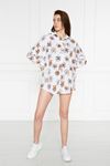 Kadın Oversize Renkli Desenli Uzun Basic Gömlek