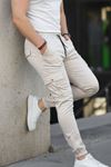 Erkek Slim Fit Beli Ve Paçası Lastikli Kargo Cep Pantolon
