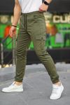 Erkek Slim Fit Beli Ve Paçası Lastikli Kargo Cep Pantolon