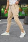 Erkek Slim Fit Beli ve Paçası Lastikli Kargo Cep Pantolon