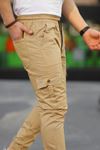 Erkek Slim Fit Beli Ve Paçası Lastikli Kargo Cep Pantolon