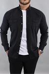 Erkek Slim Fit Çift Cepli Kot Gömlek