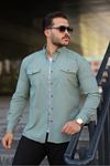 Erkek Slim Fit Çift Cepli Kot Gömlek