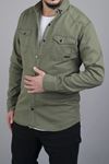 Erkek Slim Fit Çift Cepli Kot Gömlek