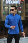 Erkek Slim Fit Çift Cepli Kot Gömlek