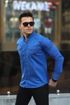 Erkek Slim Fit Çift Cepli Kot Gömlek