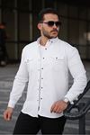 Erkek Slim Fit Çift Cepli Kot Gömlek
