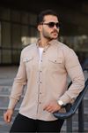 Erkek Slim Fit Çift Cepli Kot Gömlek