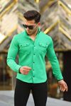 Erkek Slim Fit Scuba Gömlek