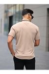 Erkek Yazlık Likralı Slim Fit Gömlek Yaka Kısa Kollu Gömlek