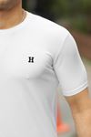 Erkek H Nakış Desenli Oversize Tshirt
