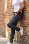 Erkek Yüksel Bel Bol Kesim Boru Paça Kot Pantolon Regular Fit Jean