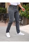 Erkek Yüksel Bel Bol Kesim Boru Paça Kot Pantolon Regular Fit Jean