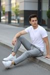 Unisex Slim Fit Çizgili Jogger - Çizgili Jogger