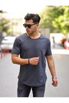 Erkek Oval Kesim Slim Fit Pis Yaka Salaş T- Shirt