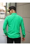 Erkek A Kalite Keten Slim Fit Uzun Kol Çift Kapaklı Gömlek