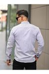 Erkek A Kalite Keten Slim Fit Uzun Kol Gömlek