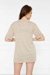 Kadın Kol Katlı Yırtmaçlı Salaş Oversize Tshirt